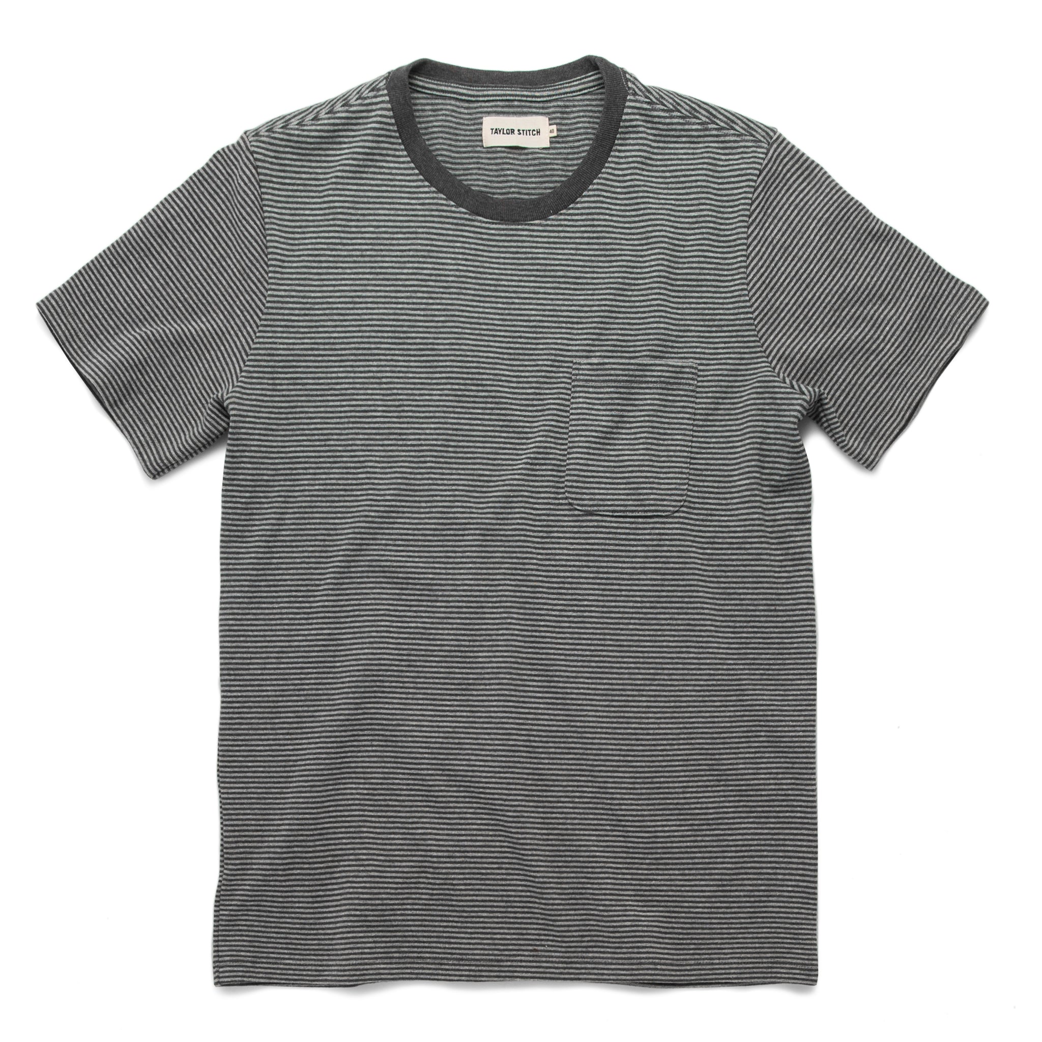 The Heavy Bag Tee in Grey Stripe: Featured Image, Knits by Taylor Stitch