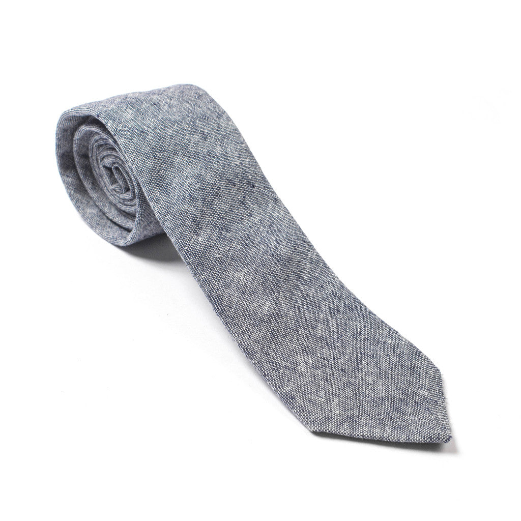 Navy Linen Chambray Tie: Featured Image, Accessories by Taylor Stitch