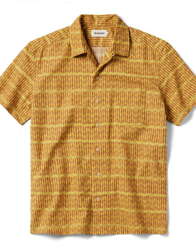 flatlay of The Short Sleeve Hawthorne in Gold Wave, Wovens by Taylor Stitch