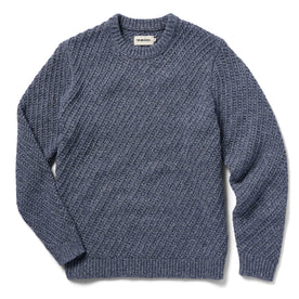 flatlay of The Adirondack Sweater in Blue Melange