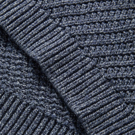 material shot of hem of The Adirondack Sweater in Blue Melange
