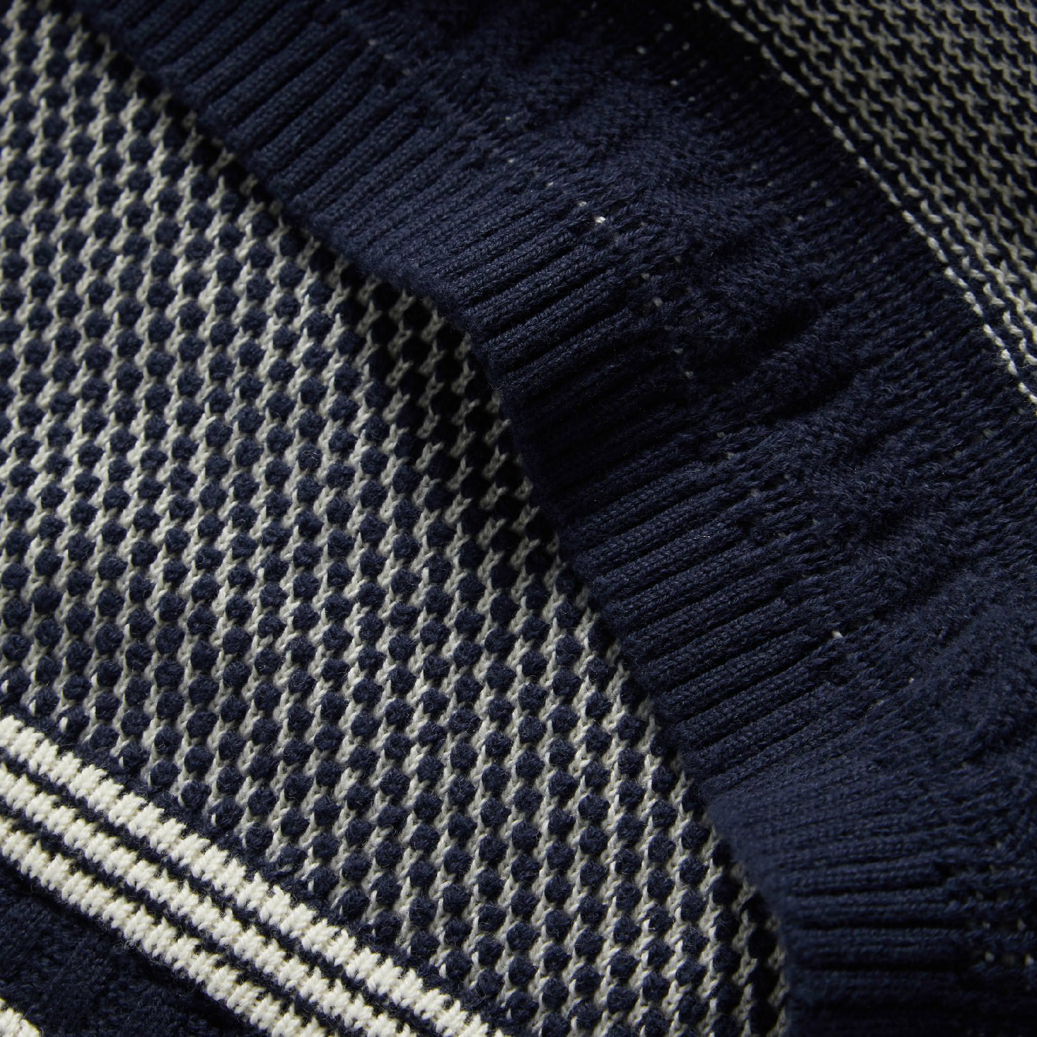 material shot of the hem of The Brume Sweater in Navy Birdseye, Knits by Taylor Stitch