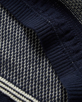 material shot of the hem of The Brume Sweater in Navy Birdseye, Knits by Taylor Stitch