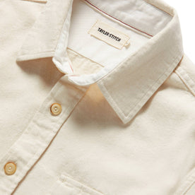 material shot of the collar on The Division Shirt in Natural Selvage
