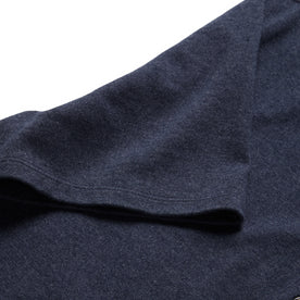material shot of the sleeves on The Short Sleeve Heavy Bag Henley in Dark Navy