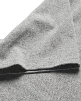material shot of the sleeve on The Short Sleeve Heavy Bag Henley in Aluminum, Knits by Taylor Stitch