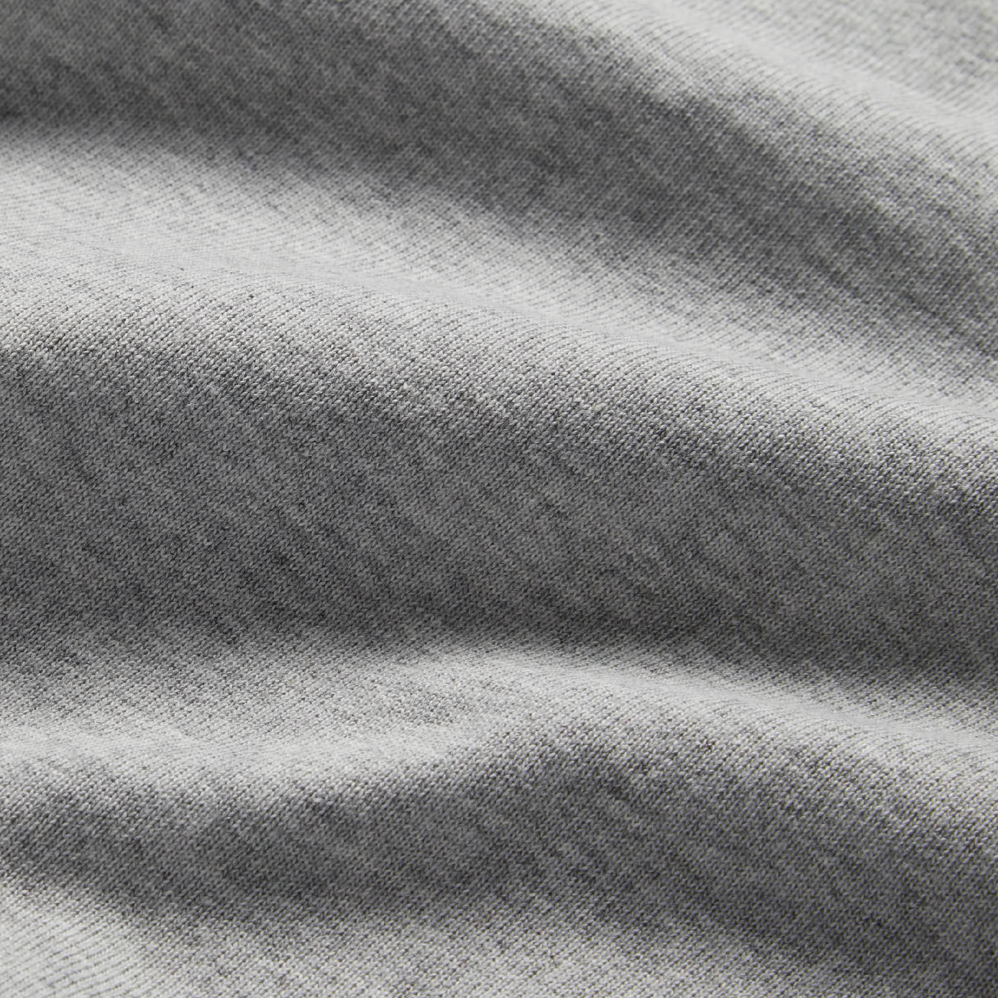 material shot of the fabric on The Short Sleeve Heavy Bag Henley in Aluminum, Knits by Taylor Stitch