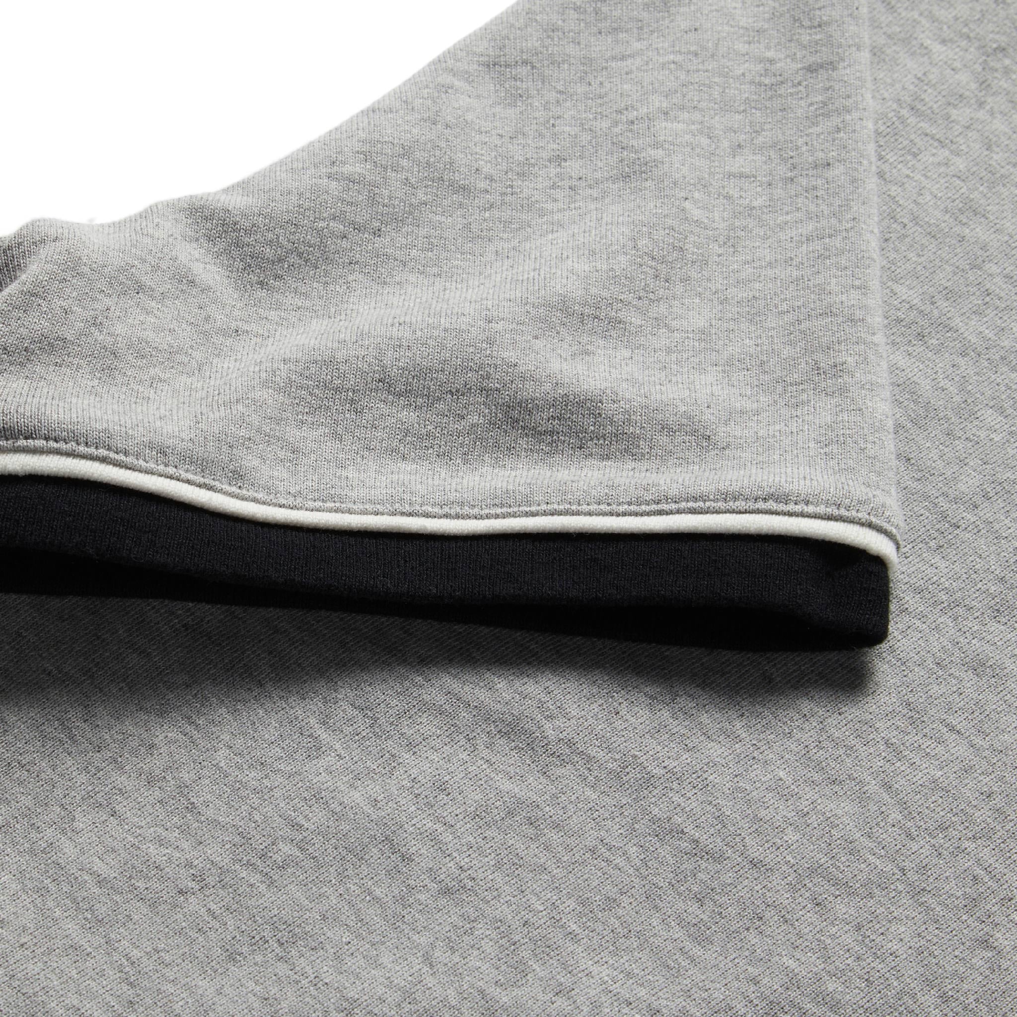 material shot of sleeve hem of The Heavy Bag Ringer Tee in Aluminum, Knits by Taylor Stitch