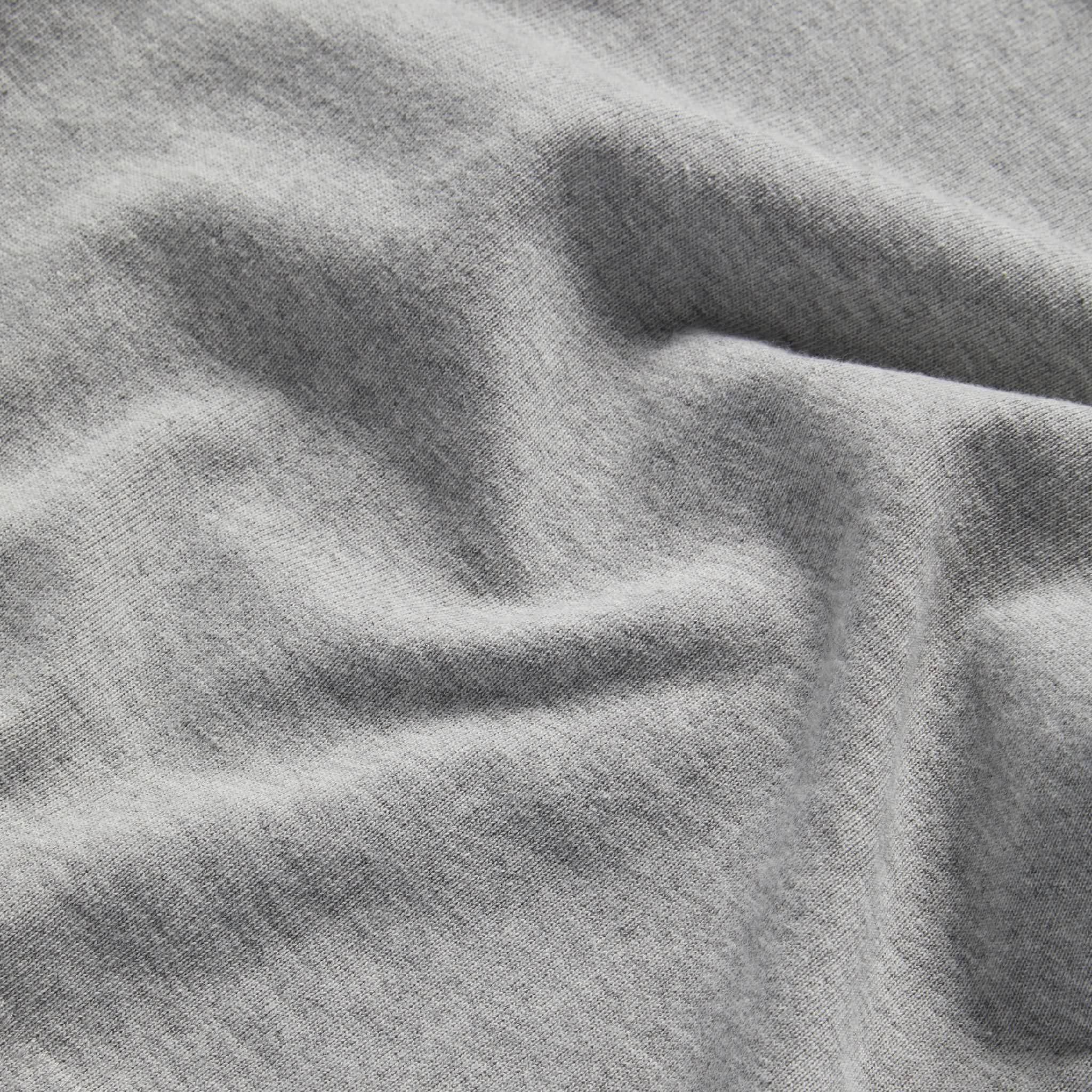 material shot of knit fabric of The Heavy Bag Ringer Tee in Aluminum, Knits by Taylor Stitch
