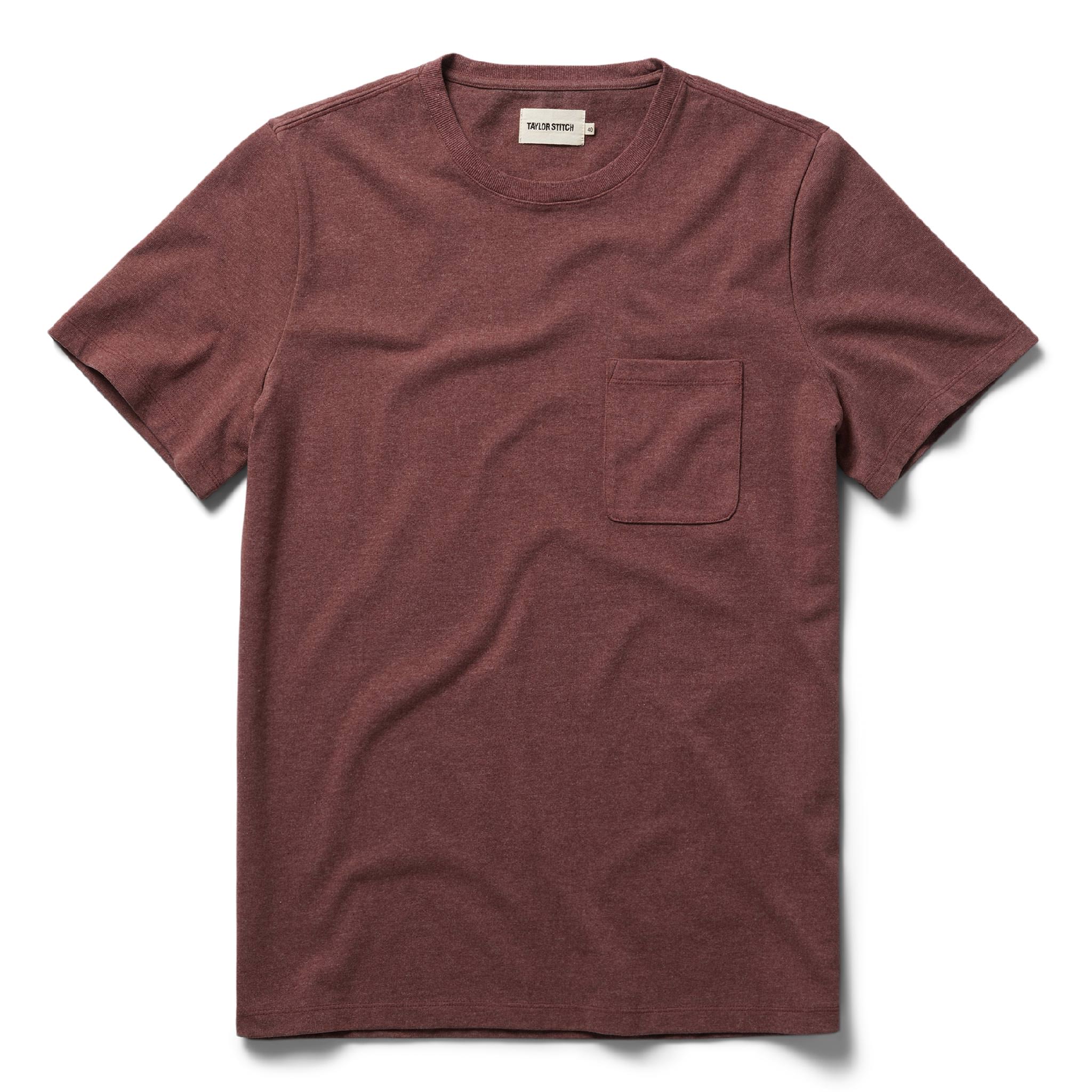 flatlay of The Heavy Bag Tee in Russet, Knits by Taylor Stitch