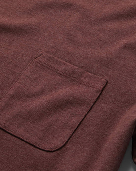 material shot of the front pocket on The Heavy Bag Tee in Russet, Knits by Taylor Stitch