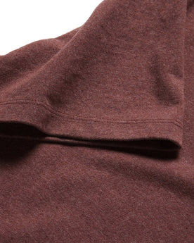 material shot of the sleeve on The Heavy Bag Tee in Russet, Knits by Taylor Stitch