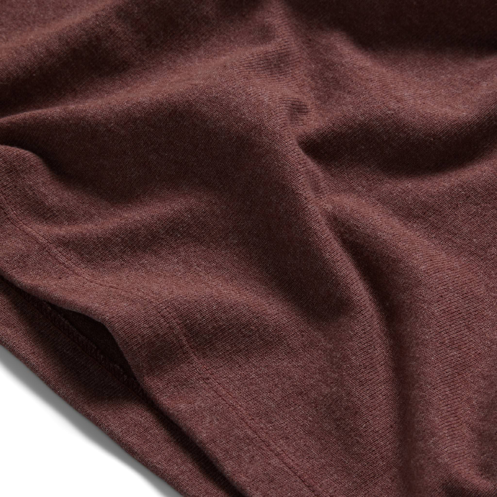 material shot of the edges on The Heavy Bag Tee in Russet, Knits by Taylor Stitch