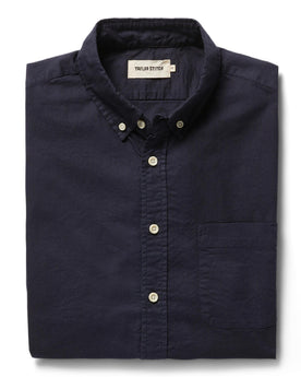 flatlay of The Jack in Dark Navy Oxford, Wovens by Taylor Stitch