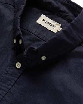 material shot of the interior label of The Jack in Dark Navy Oxford, Wovens by Taylor Stitch