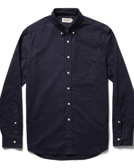 unfolded flatlay of The Jack in Dark Navy Oxford, Wovens by Taylor Stitch