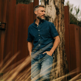 The Short Sleeve Jack in Indigo Seersucker - featured image