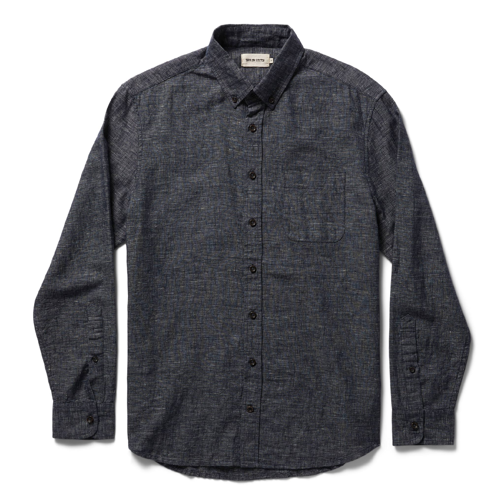 unfolded flatlay of The Jack in Midnight Slub, Wovens by Taylor Stitch