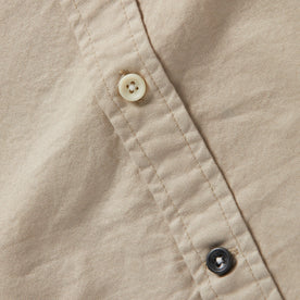 material shot of the front placket of The Jack in Natural Oxford