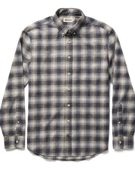 unfolded flatlay of The Jack in Navy Plaid, Wovens by Taylor Stitch