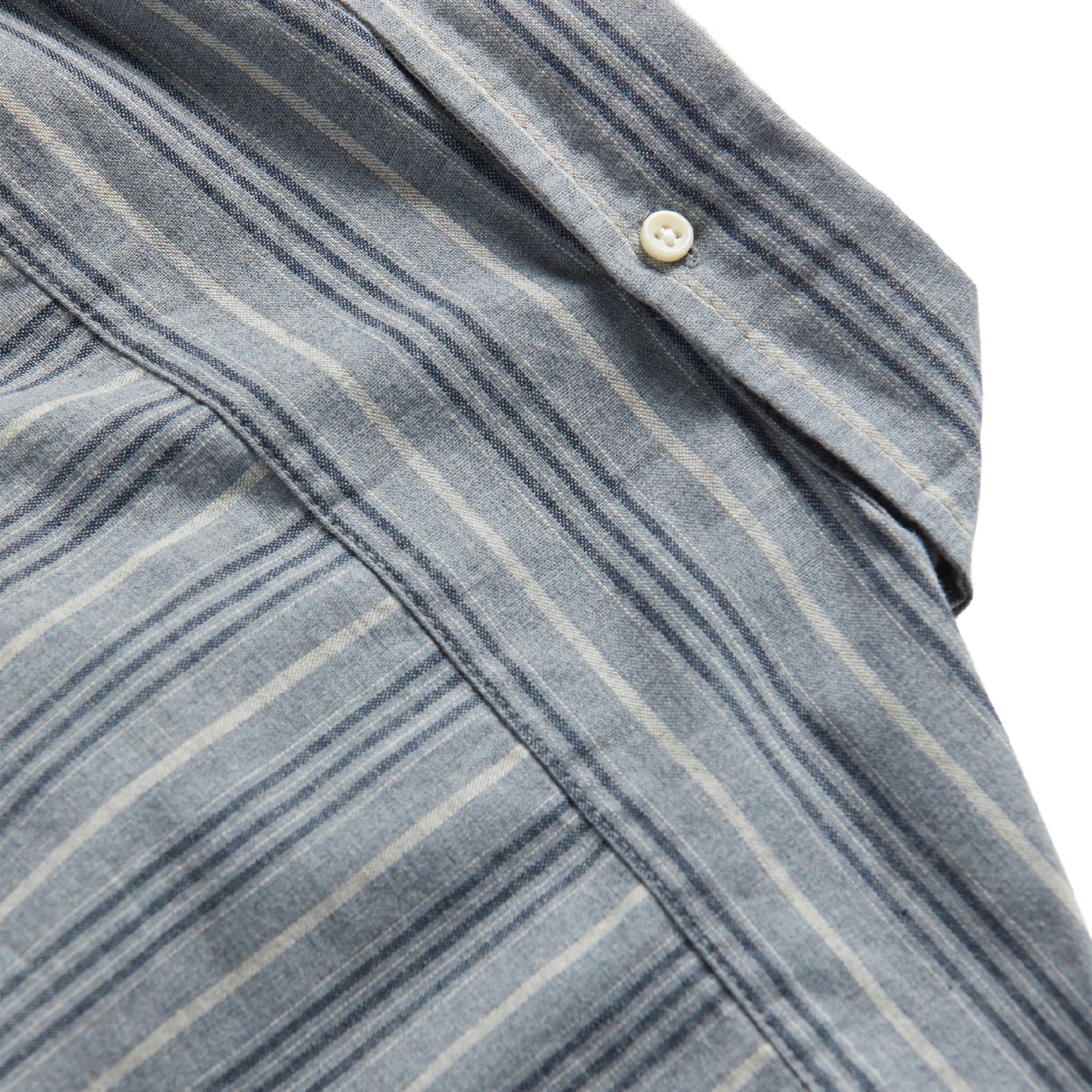 material shot of back yoke of The Jack in Sky Blue Chambray Stripe, Wovens by Taylor Stitch