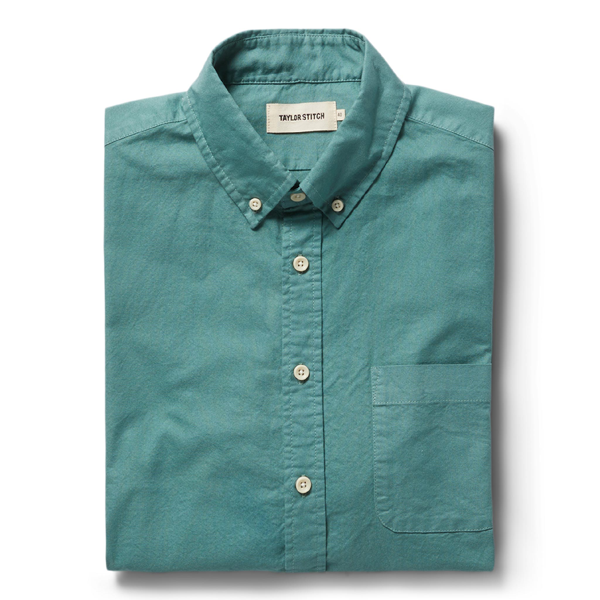 flatlay of The Jack in Teal Oxford, Wovens by Taylor Stitch