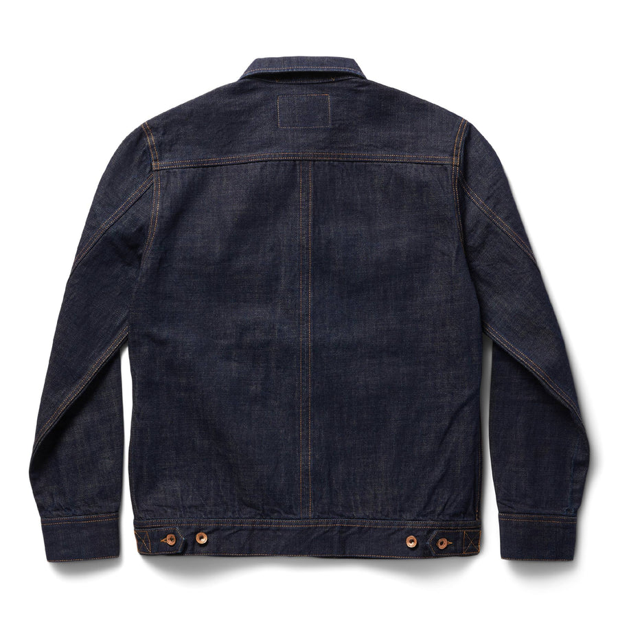 The Long Haul Mens Trucker Jacket in Rinsed Organic Selvage | Taylor Stitch