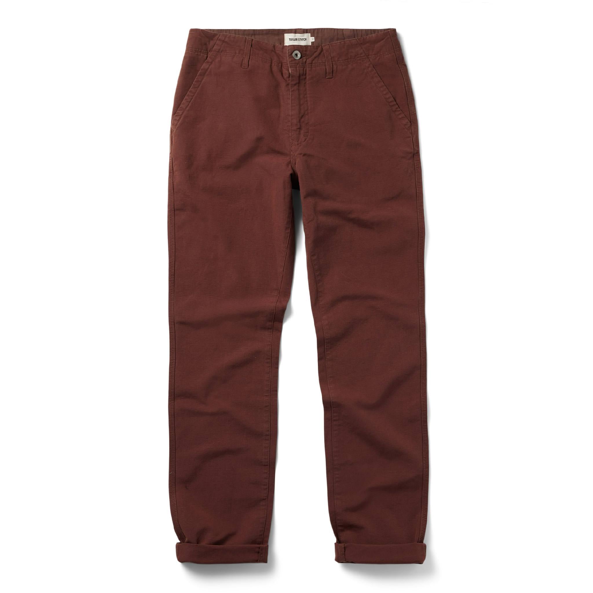 unfolded flatlay of The Morse Pant in Russet Slub, Bottoms by Taylor Stitch
