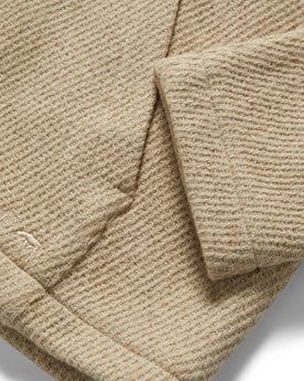 material shot of the texture on The Nomad Hoodie in Flax Twill, Knits by Taylor Stitch