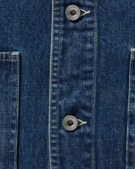 material shot of front placket of The Ojai Jacket in Sawyer Wash Selvage, Outerwear by Taylor Stitch