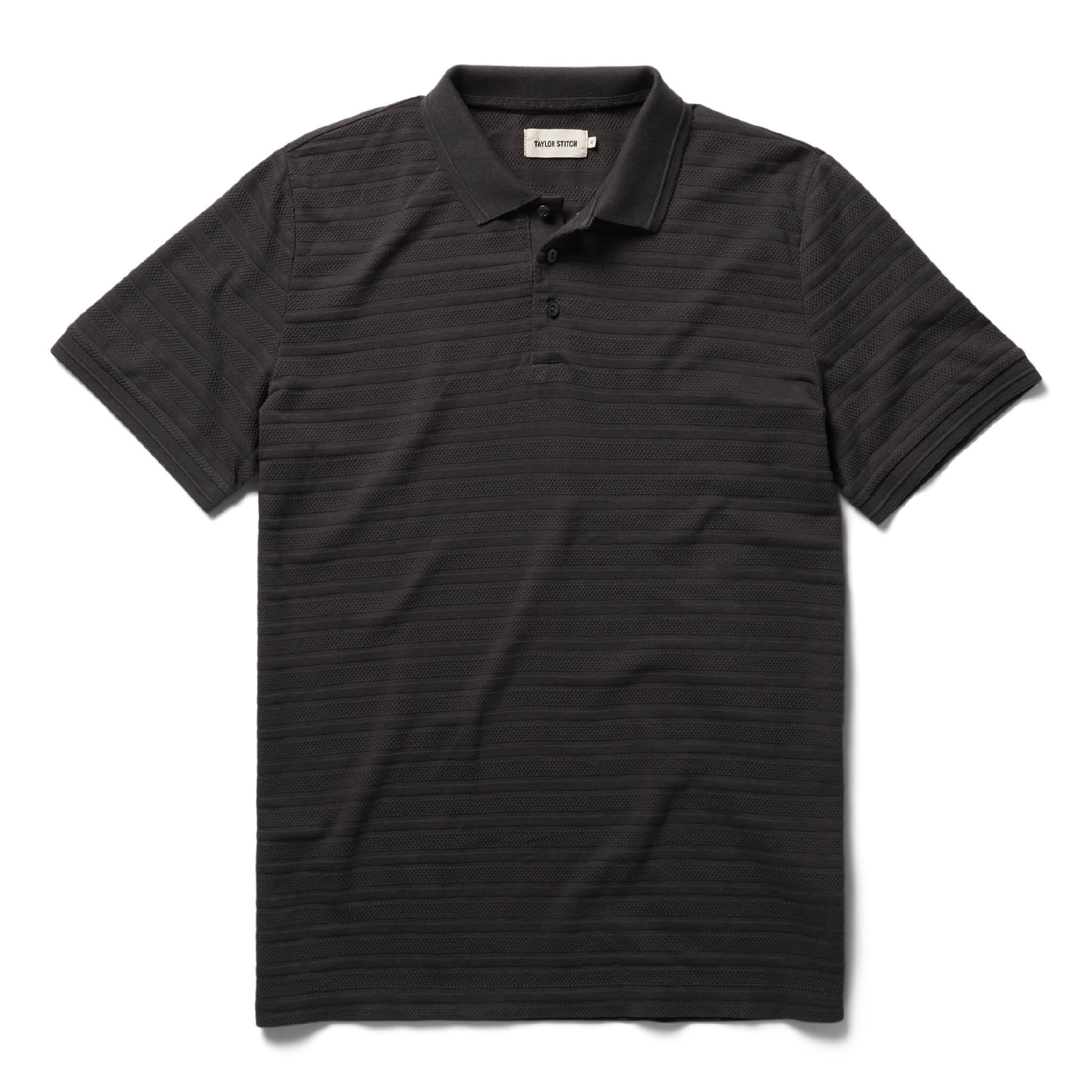 flatlay of The Polo in Dark Charcoal Jacquard, Knits by Taylor Stitch