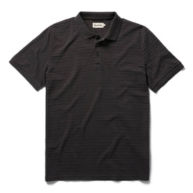 flatlay of The Polo in Dark Charcoal Jacquard