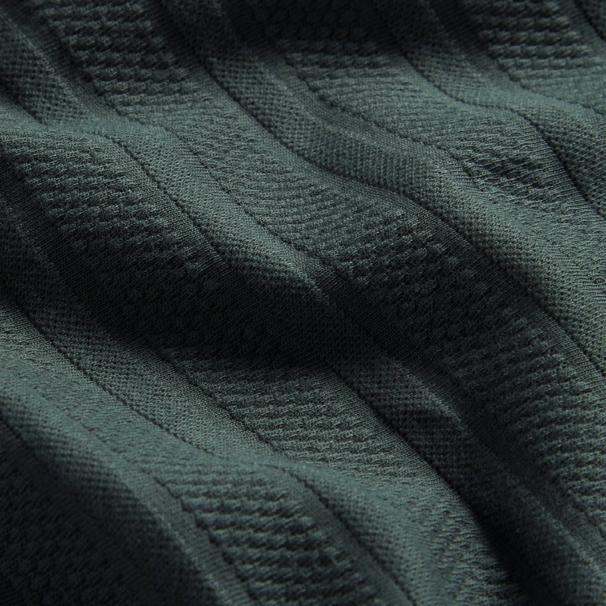 material shot of body fabric of The Polo in Dark Slate Jacquard, Knits by Taylor Stitch