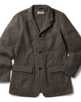 flatlay of The Gibson Jacket in Khaki Donegal Wool, Outerwear by Taylor Stitch