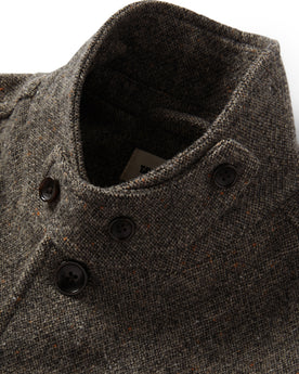 material shot of the collar on The Gibson Jacket in Khaki Donegal Wool, Outerwear by Taylor Stitch
