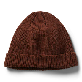 flatlay of The Rib Beanie in Russet