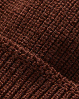 material shot of yarn of The Rib Beanie in Russet, Accessories by Taylor Stitch