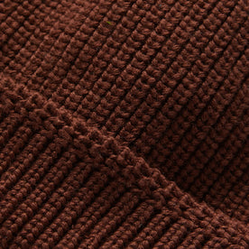 material shot of yarn of The Rib Beanie in Russet