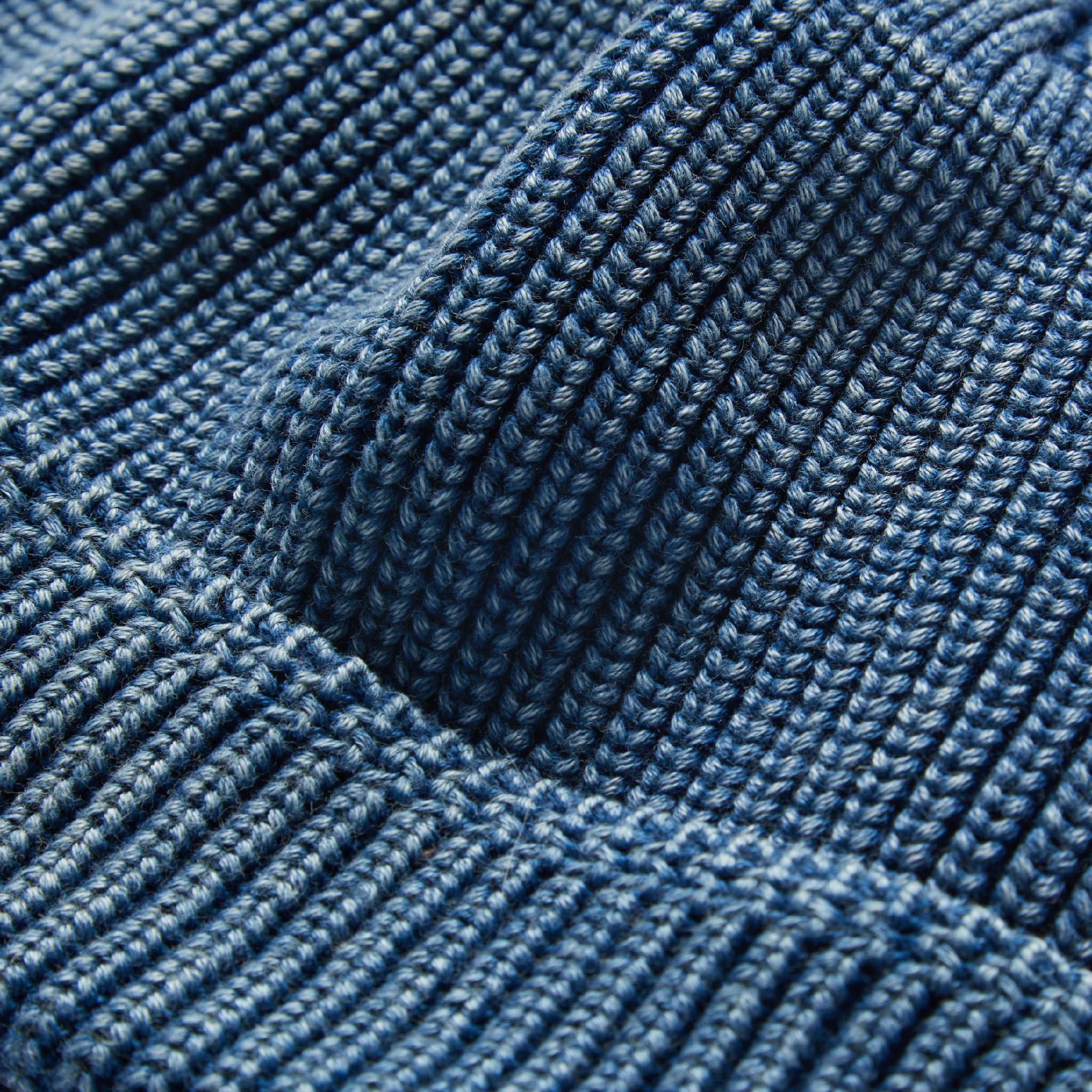 material shot of yard of The Rib Beanie in Washed Indigo, Accessories by Taylor Stitch