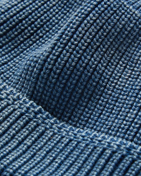 material shot of yard of The Rib Beanie in Washed Indigo, Accessories by Taylor Stitch