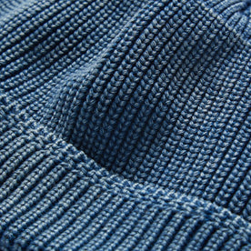 material shot of yard of The Rib Beanie in Washed Indigo
