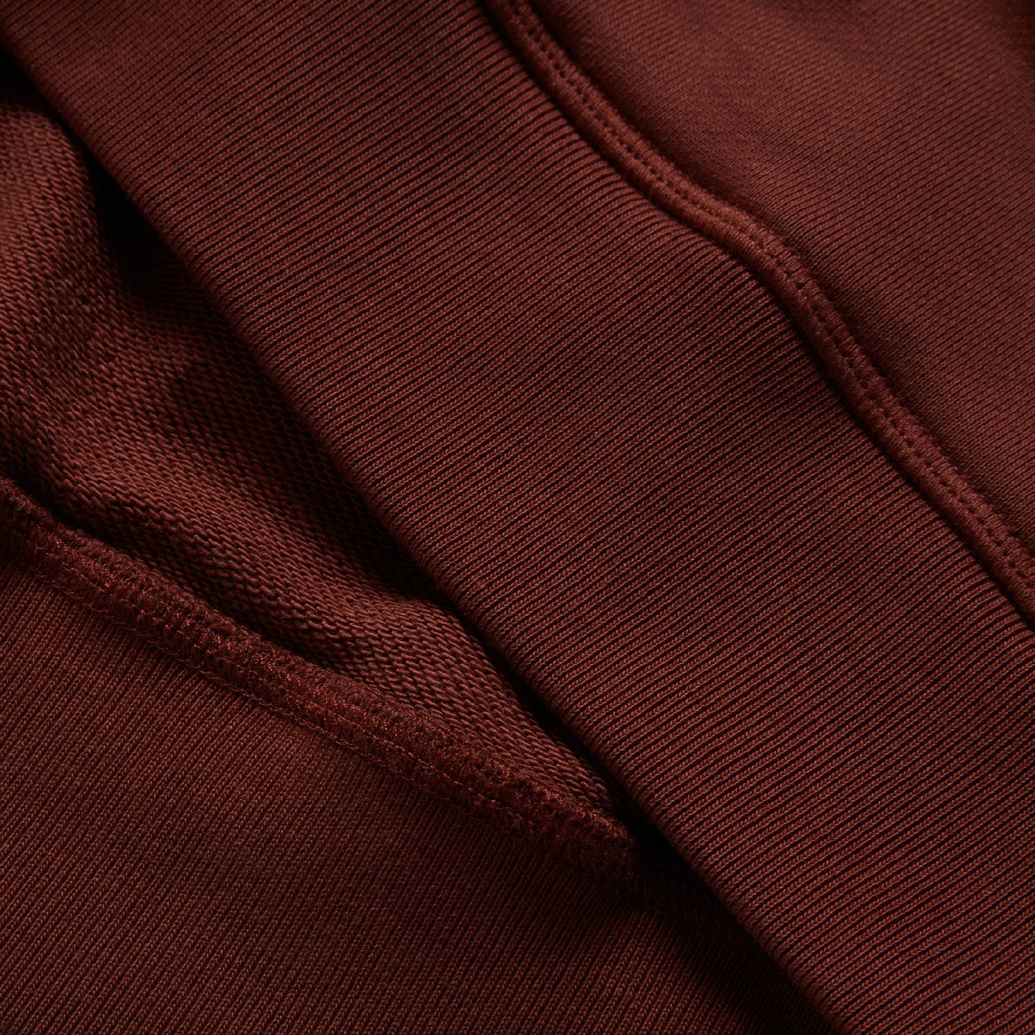material shot of ribbed hem of The Shackleton Hoodie in Russet, Knits by Taylor Stitch
