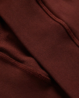 material shot of ribbed hem of The Shackleton Hoodie in Russet, Knits by Taylor Stitch