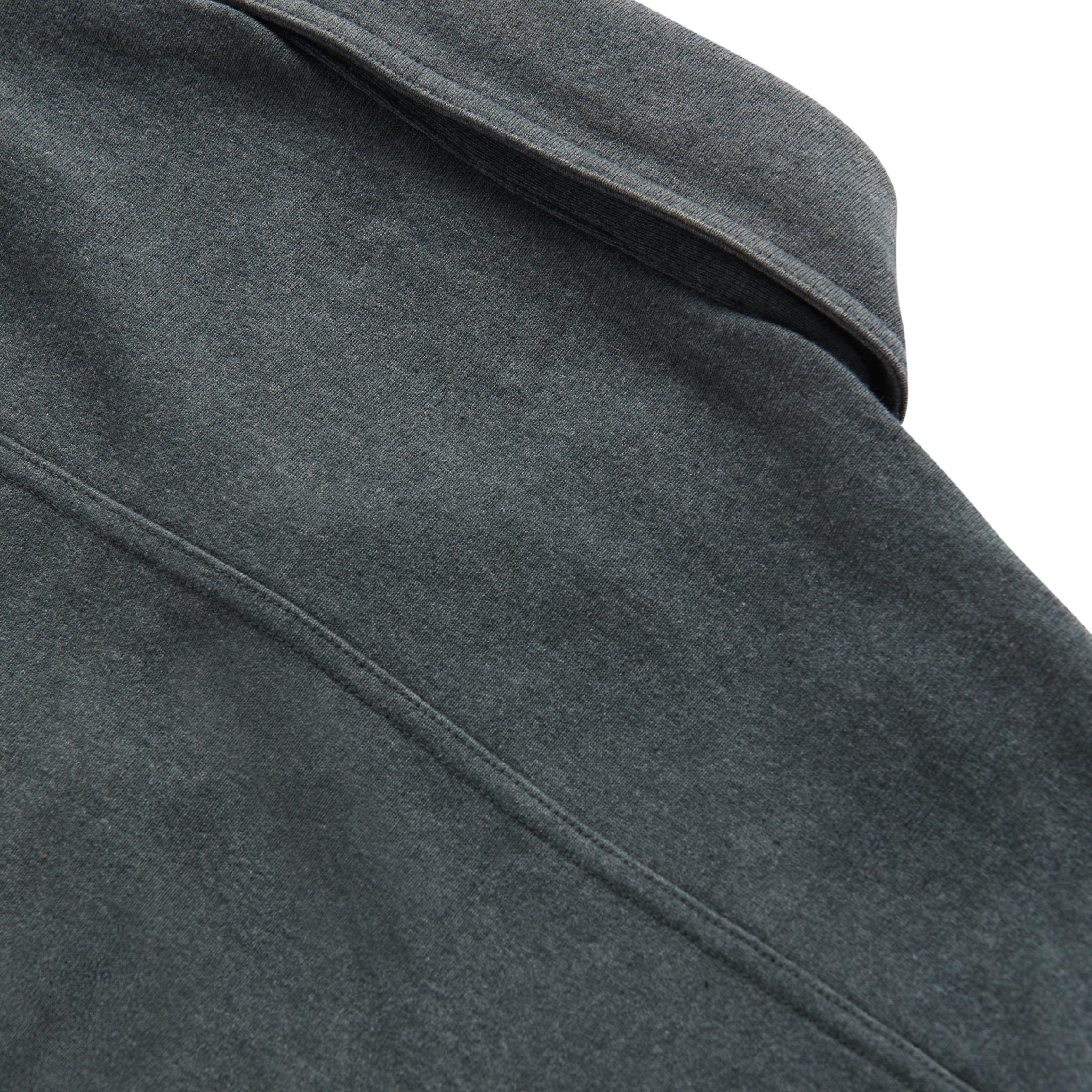 material shot of back yoke of The Utility Shirt in Dark Slate Heavy Bag, Wovens by Taylor Stitch
