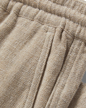 material shot of the texture of The Apres Pant in Oat Donegal, Bottoms by Taylor Stitch