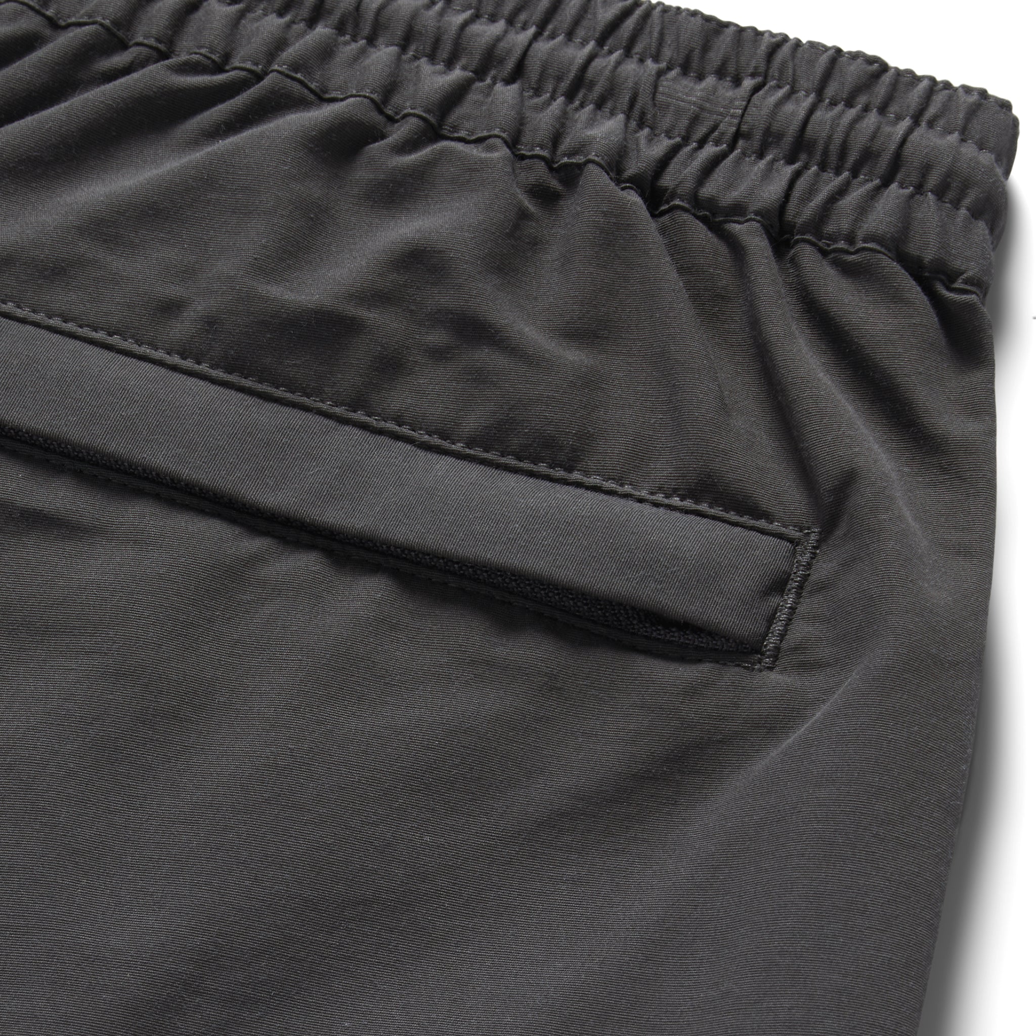 material shot of back pocket on The Apres Short in Granite Sixty Forty, Bottoms by Taylor Stitch