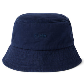 front image of The Bucket Hat in Washed Navy Twill