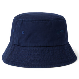 material shot of the back of The Bucket Hat in Washed Navy Twill