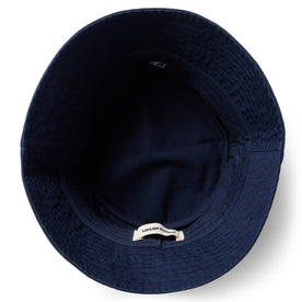 material shot of the inside of The Bucket Hat in Washed Navy Twill