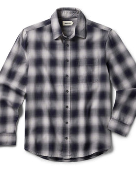 flatlay of The California in Storm Plaid Ombre Twill, Wovens by Taylor Stitch